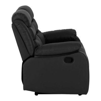 Roma 3+2 Seater Recliner Sofa Suite - Black PU