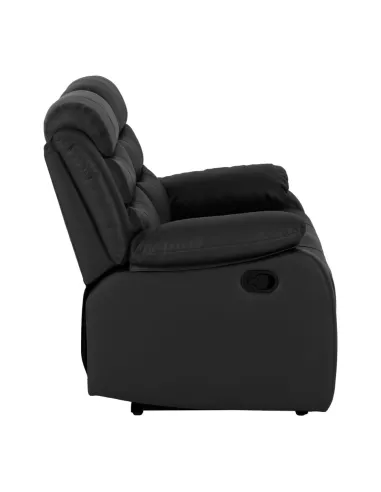 Roma 3+2 Seater Recliner Sofa Suite - Black PU
