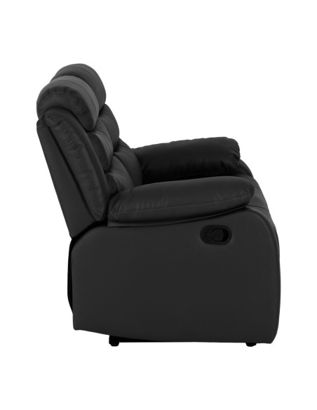 Roma 3+2 Seater Recliner Sofa Suite - Black PU