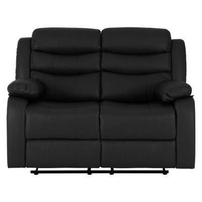 Roma 3+2 Seater Recliner Sofa Suite - Black PU