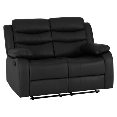 Roma 3+2 Seater Recliner Sofa Suite - Black PU