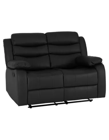 Roma 3+2 Seater Recliner Sofa Suite - Black PU