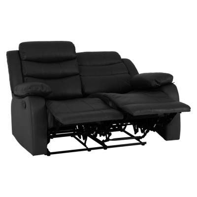 Roma 3+2 Seater Recliner Sofa Suite - Black PU