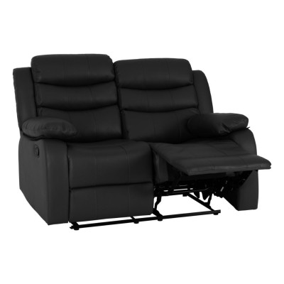Roma 3+2 Seater Recliner Sofa Suite - Black PU