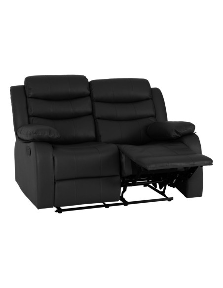 Roma 3+2 Seater Recliner Sofa Suite - Black PU
