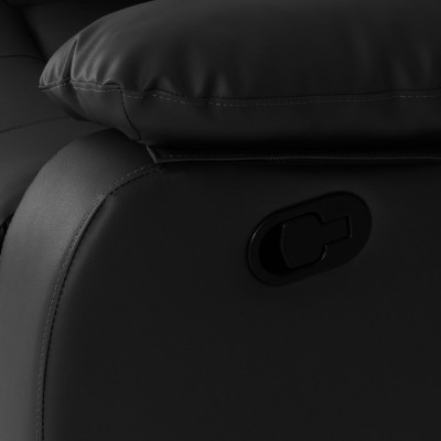 Roma 3+2 Seater Recliner Sofa Suite - Black PU
