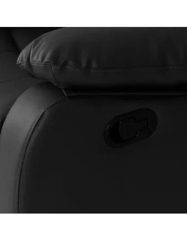 Roma 3+2 Seater Recliner Sofa Suite - Black PU