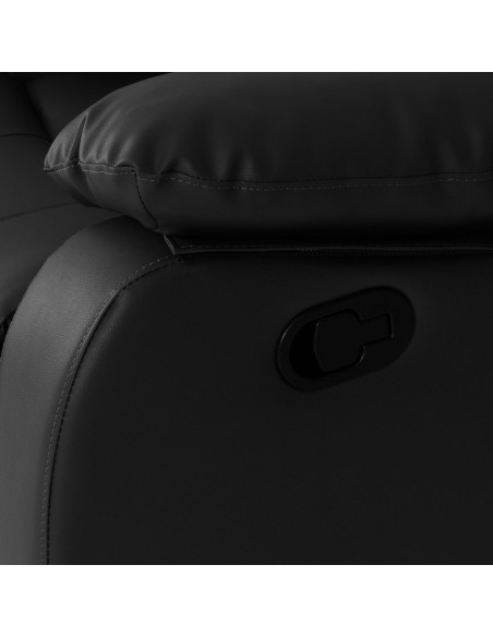 Roma 3+2 Seater Recliner Sofa Suite - Black PU