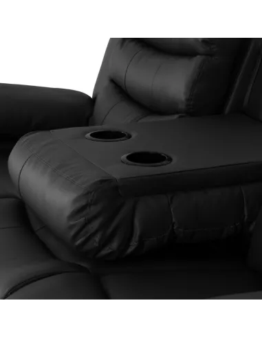 Roma 3+2 Seater Recliner Sofa Suite - Black PU