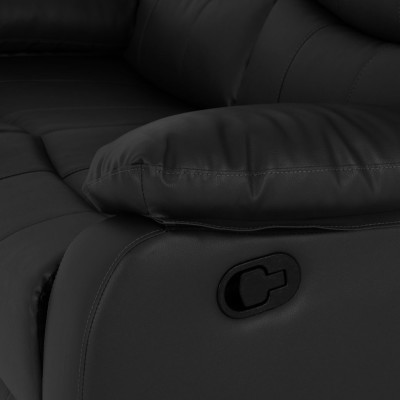 Roma 3+2 Seater Recliner Sofa Suite - Black PU