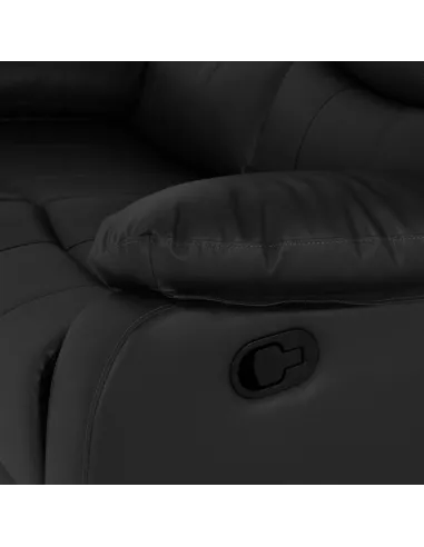 Roma 3+2 Seater Recliner Sofa Suite - Black PU