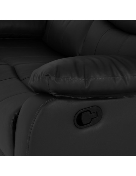 Roma 3+2 Seater Recliner Sofa Suite - Black PU