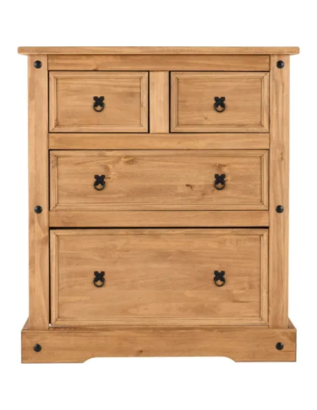 Corona 2+2 Drawer Chest - Distressed Waxed Pine