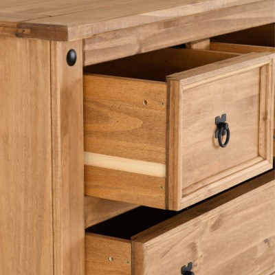 Corona 2+2 Drawer Chest - Distressed Waxed Pine