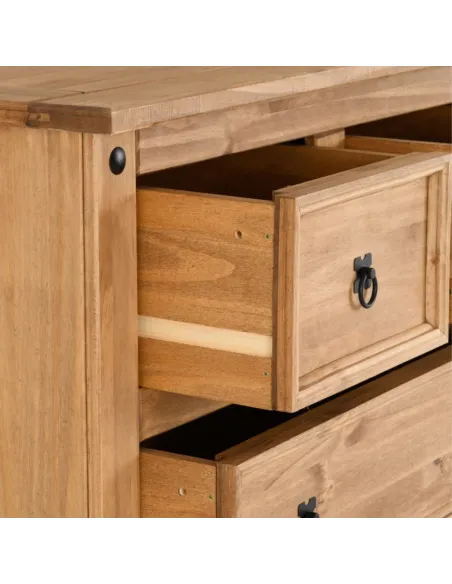 Corona 2+2 Drawer Chest - Distressed Waxed Pine