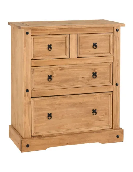 Corona 2+2 Drawer Chest - Distressed Waxed Pine