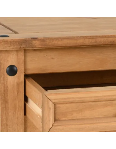 Corona 1 Drawer Lamp Table - Distressed Waxed Pine