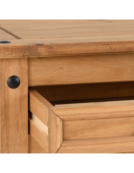 Corona 1 Drawer Lamp Table - Distressed Waxed Pine