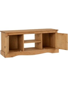 Corona 2 Door Flat Screen TV Unit - Distressed Waxed Pine 2