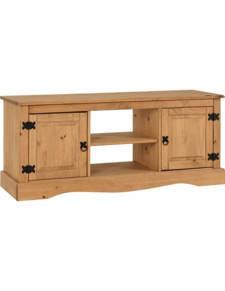 Corona 2 Door Flat Screen TV Unit - Distressed Waxed Pine