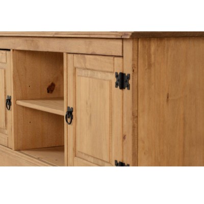 Corona 2 Door Flat Screen TV Unit - Distressed Waxed Pine