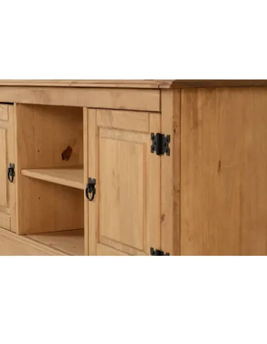 Corona 2 Door Flat Screen TV Unit - Distressed Waxed Pine