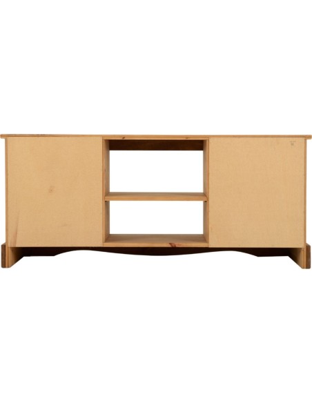 Corona 2 Door Flat Screen TV Unit - Distressed Waxed Pine