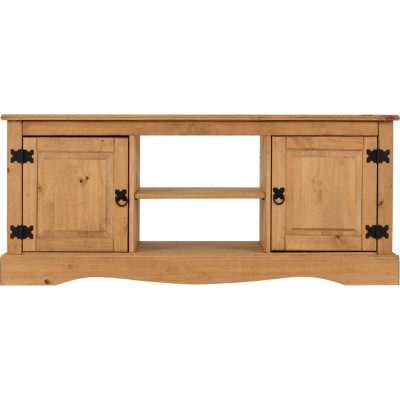 Corona 2 Door Flat Screen TV Unit - Distressed Waxed Pine