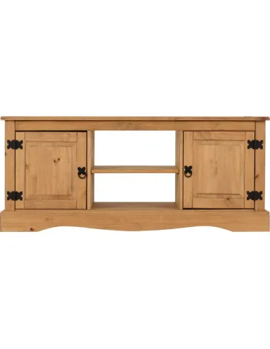 Corona 2 Door Flat Screen TV Unit - Distressed Waxed Pine