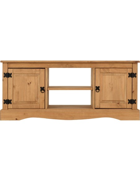 Corona 2 Door Flat Screen TV Unit - Distressed Waxed Pine