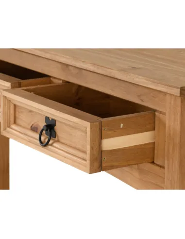 Corona 3 Drawer Console Table With Shelf - Distressed Waxed Pine