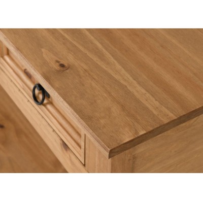 Corona 3 Drawer Console Table With Shelf - Distressed Waxed Pine