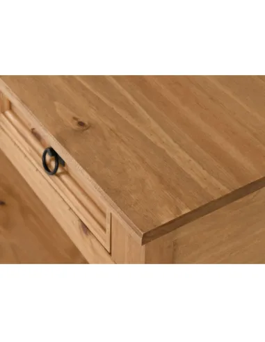 Corona 3 Drawer Console Table With Shelf - Distressed Waxed Pine