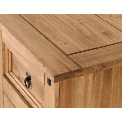 Corona 2 Door 5 Drawer Sideboard - Distressed Waxed Pine