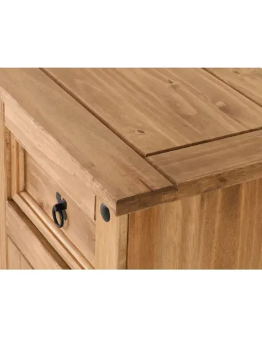 Corona 2 Door 5 Drawer Sideboard - Distressed Waxed Pine