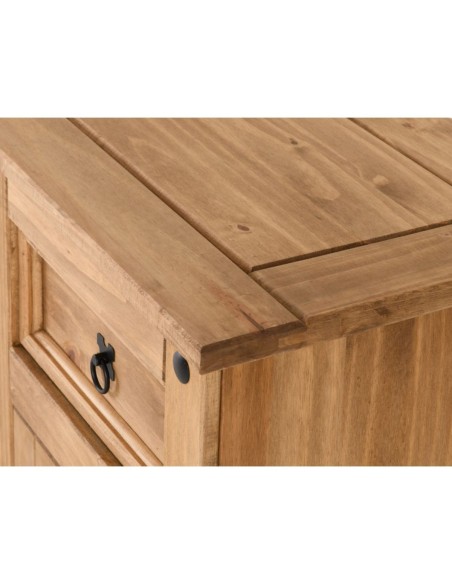 Corona 2 Door 5 Drawer Sideboard - Distressed Waxed Pine