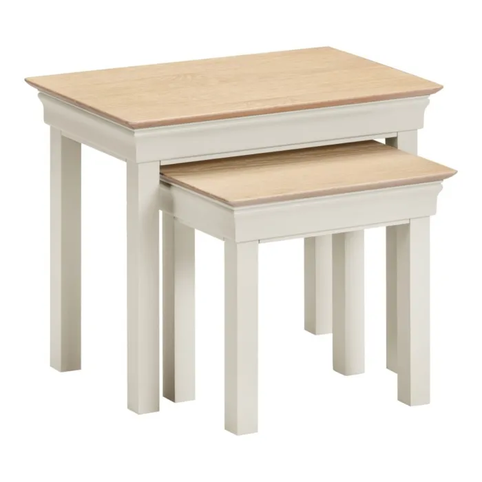Bordeaux Nest Of 2 Tables - Ivory/Oak