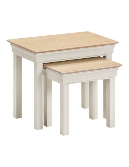 Bordeaux Nest Of 2 Tables - Ivory/Oak
