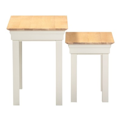 Bordeaux Nest Of 2 Tables - Ivory/Oak