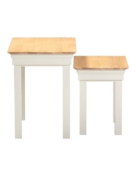 Bordeaux Nest Of 2 Tables - Ivory/Oak