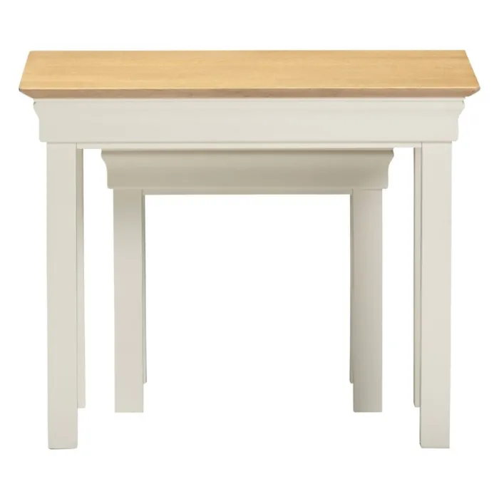 Bordeaux Nest Of 2 Tables - Ivory/Oak
