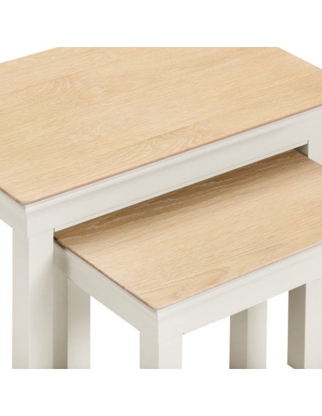 Bordeaux Nest Of 2 Tables - Ivory/Oak
