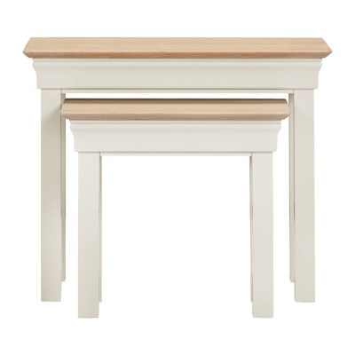 Bordeaux Nest Of 2 Tables - Ivory/Oak