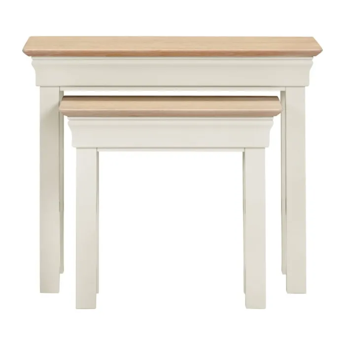 Bordeaux Nest Of 2 Tables - Ivory/Oak