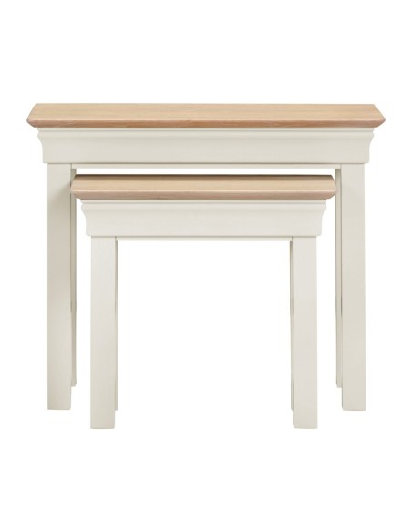 Bordeaux Nest Of 2 Tables - Ivory/Oak