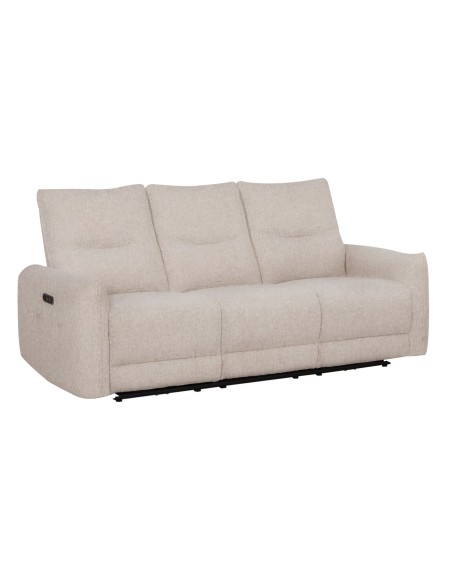 Miro Electric 3 Seater Recliner Sofa - Brown/Beige