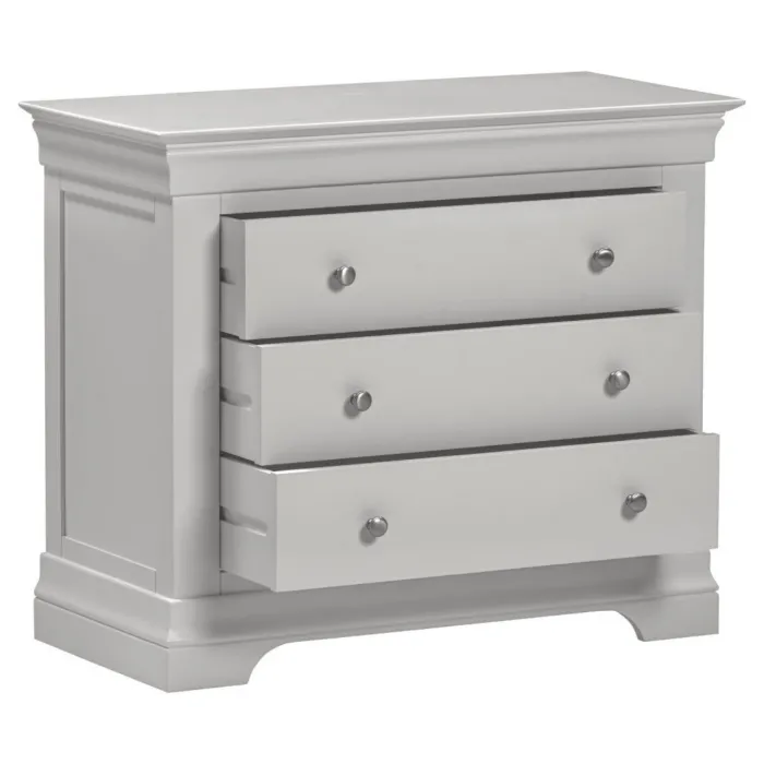 Bordeaux 3 Drawer Chest - Pebble Grey
