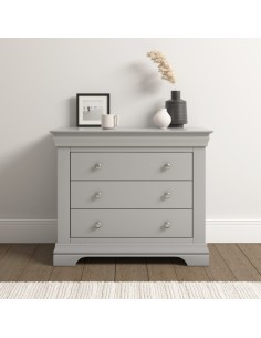 Bordeaux 3 Drawer Chest - Pebble Grey