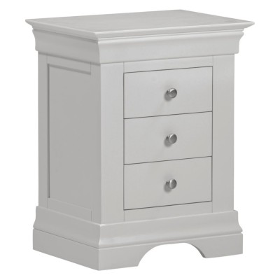 Bordeaux 3 Drawer Bedside Locker - Pebble Grey