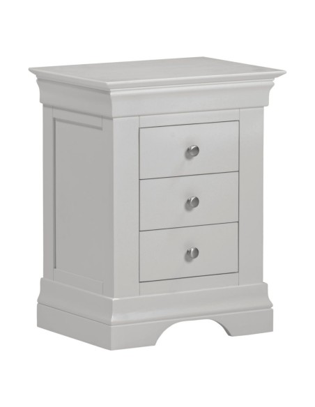 Bordeaux 3 Drawer Bedside Locker - Pebble Grey